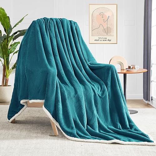 Miniatura 7 de BEAUTEX Manta de forro polar sherpa, manta y manta de franela suave y esponjosa, mantas mullidas y acogedoras para sofá, cama, sofá para adultos (50