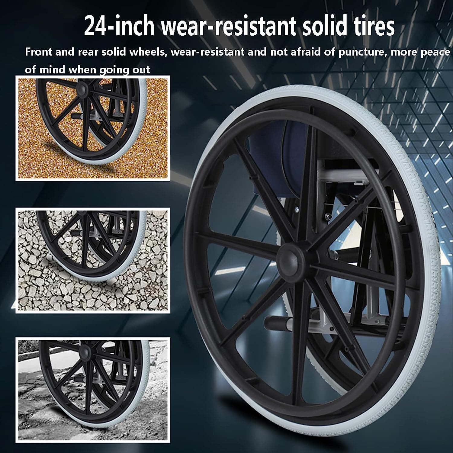Silla de Ruedas Manual Ligera Silla de Ruedas de Transporte Plegable con Freno de Mano Silla de Ruedas Autopropuldeo Al Carbono para Adultos