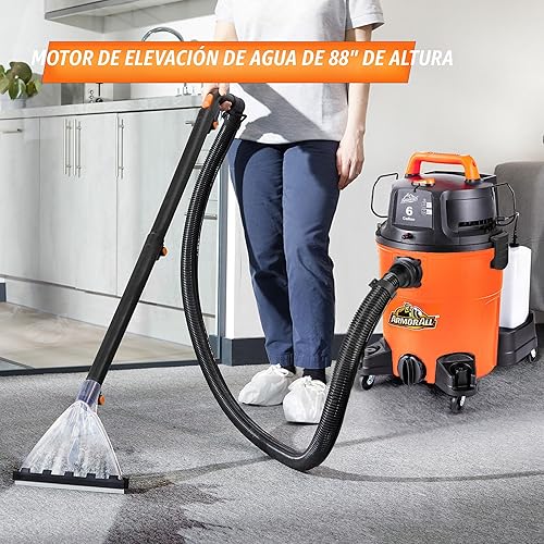 Miniatura 7 de Armor All VK609PFR 0901 6 galones 5.5 pico HP WetDry Shop Vac limpiador multiusos para tapicería de alfombras, detallador de automóviles y