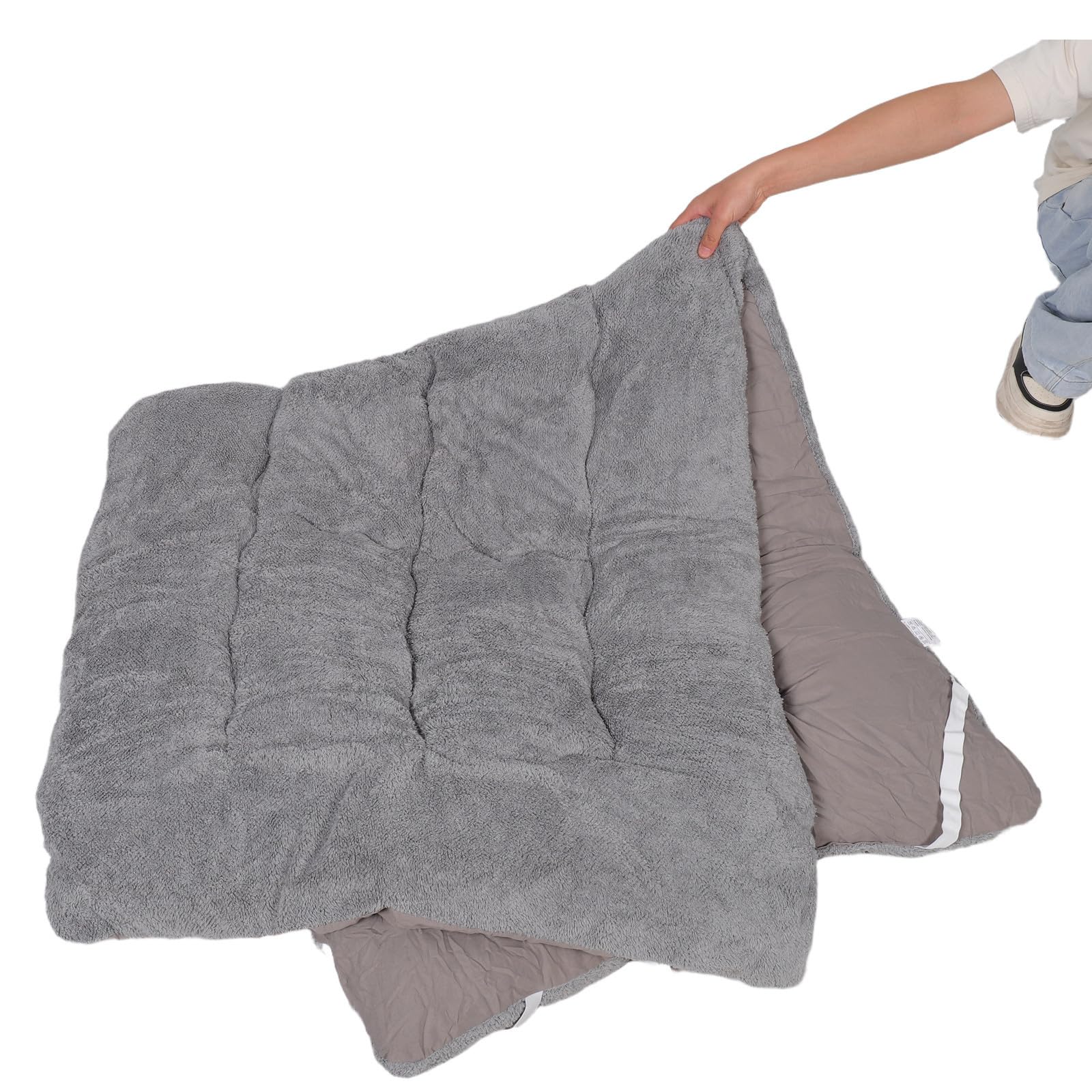 FRCOLOR Surmatelas Tatami Épais en Laine, Gris, Hiver, Léger, Rangement