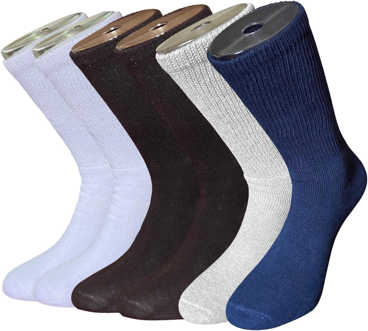 Fancy Pix Women 6 Pairs Colorful Cotton Crew Diabetic Socks, Non Binding Top, Soft Breathable, Smooth Toe Seem For Diabetic (Super Colors) : Health & Household