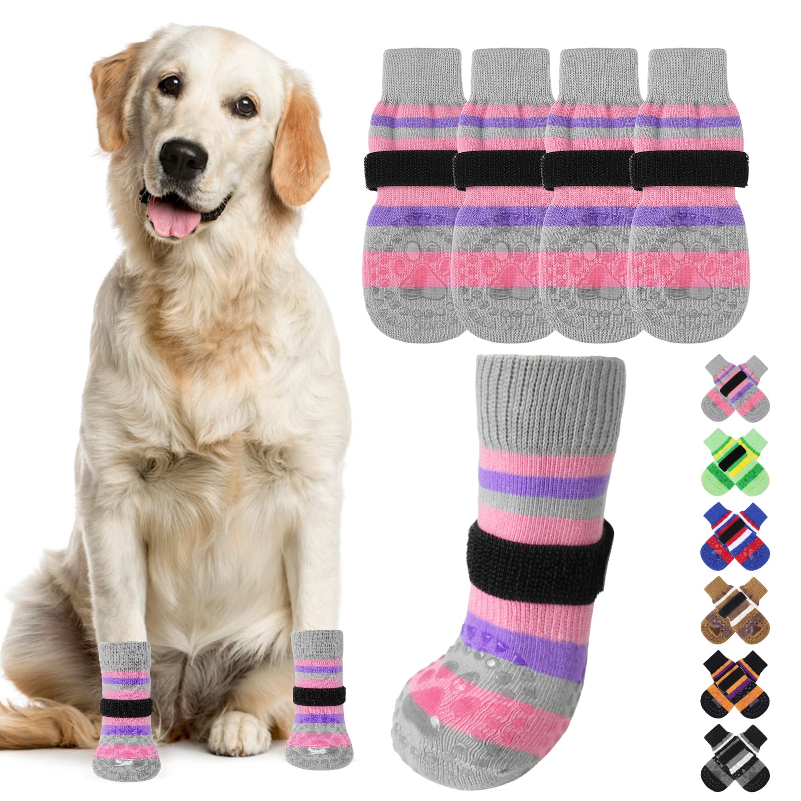 KOOLTAIL Dog Socks for Hot Pavement, Summer Dog shoes to Prevent Licking Paws for Hardwood Floor, Non Slip Double Sides Boots & Paw Protectors, Pet