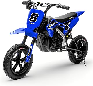 24V Electric Dirt Bike for Kids, 250W Electric Motorcycle 11 Mph Max Speed Electric Motorcycle Mini Bike with Music, 10 Miles Range, Twist Grip Throttle, Metal Suspension, Rubber Tires, Blue