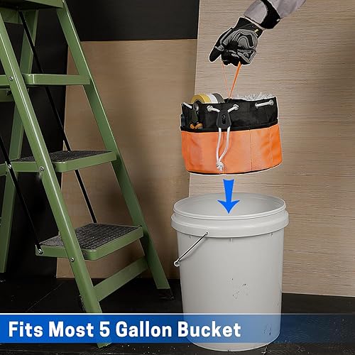 Miniatura 5 de Bolsas de tornillos de 16 bolsillos, bolsa de piezas pequeñas, bolsa de tornillo, bolsa de uñas apiladas en cubo de 5 galones, bolsa de paracaídas