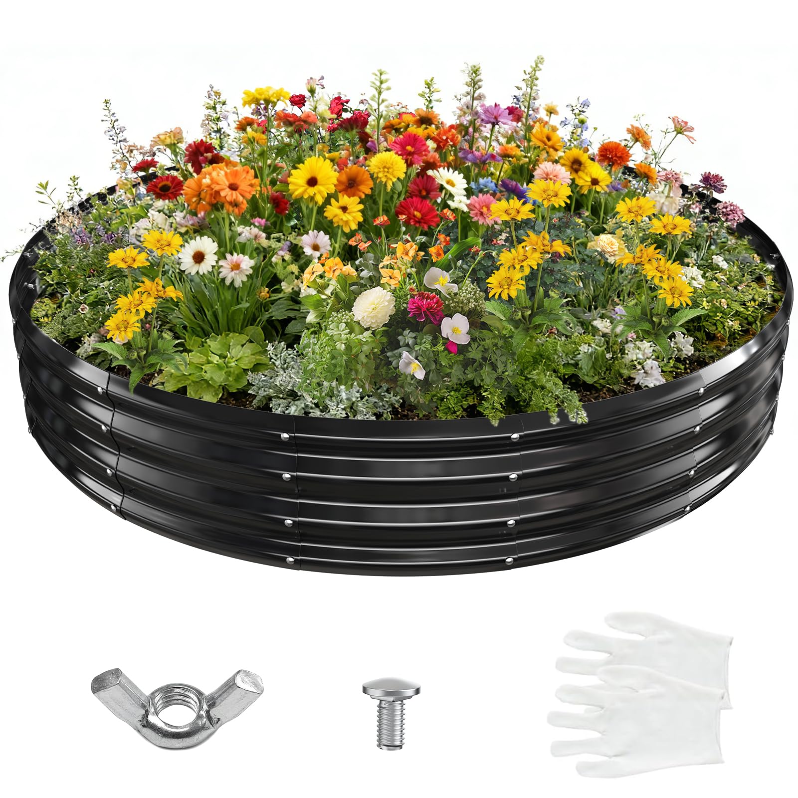 YSEJOMP Raised Garden Bed - 17" Tall, Silver -8