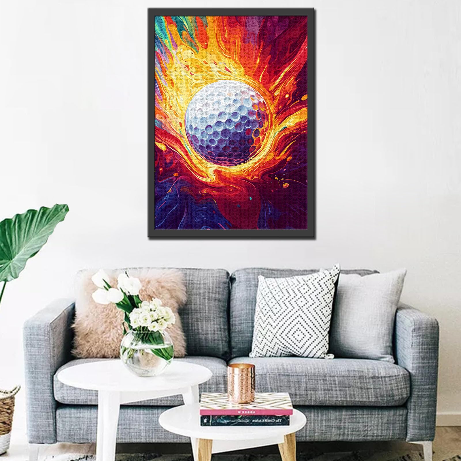 1000 Piece Golf Jigsaw Puzzles for Adults and Children Golf Ball Graffiti Puzzles Doodle Art Puzzle 2720 Inches Challenging Family Activity Games Handwork DIY Craft Puzzle for Home Decor Gifts - Image 3