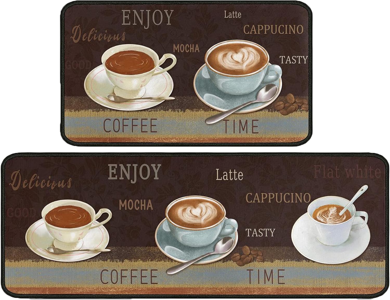 Coffee Kitchen Rug Set 2 Pieces, Farmhouse Kitchen Sink
