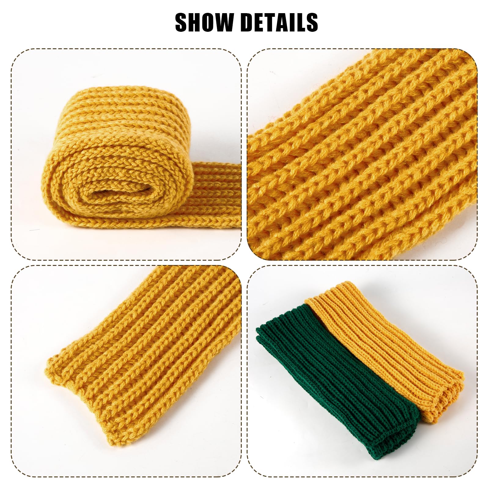 XIHIRCD 2 Bufandas para Niños, Calentador Cuello Invierno Bufandas Punto Pequeñas y Suaves Ropa Invierno Reutilizable para Niños Pequeños, Niñas y Niños en Clima Frío (Jengibre, Verde)