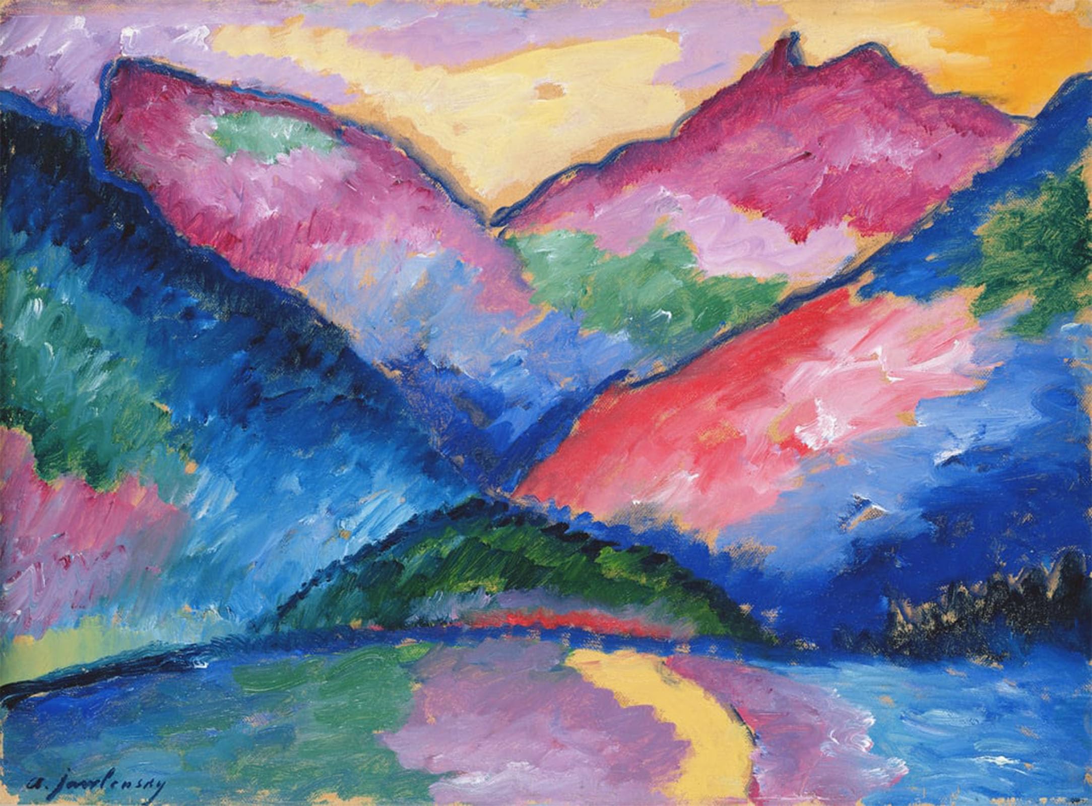 SERENDIPITP Aesthetic Poster Photo Wall Print Retro Picture the Oy Valley by Alexej Von Jawlensky Modern Wall Artwork for Home Decor 60x90cm