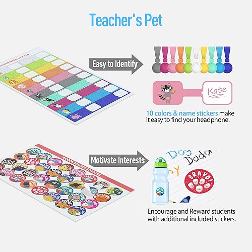 Miniatura 8 de AILIHEN HD850 - Auriculares de aula a granel para niños, estudiantes K-12, auriculares con cable escolar con micrófono y volumen limitado de 85 dB,