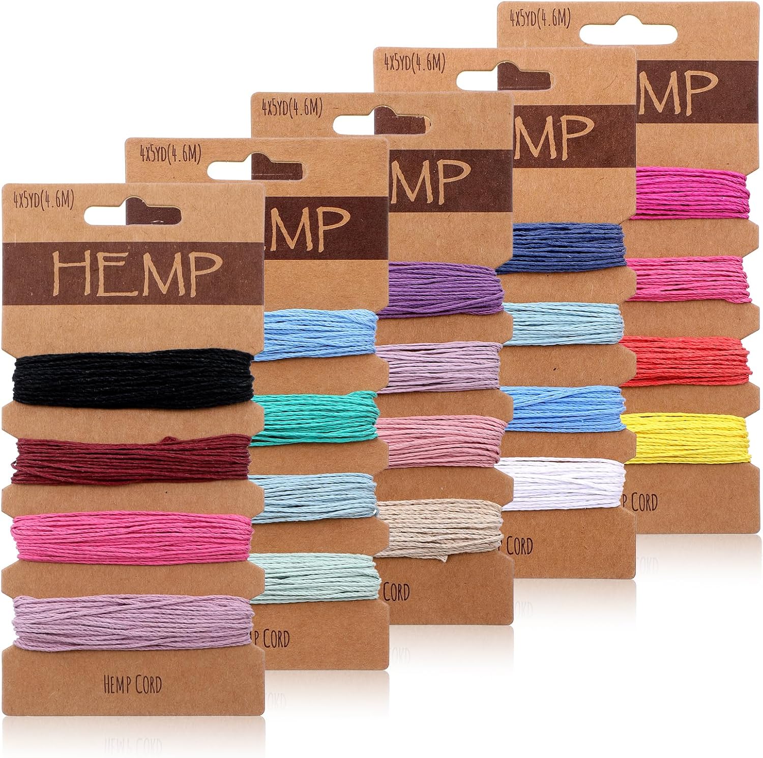 20 Colors 20 Yards Thread Cord for Jewelry Making, Multi-Color Natural Flax String for Bracelet Macrame Twine Bright Cord Rope String for Scrapbooking, DIY Handmade Craft Keychains Making Accessories