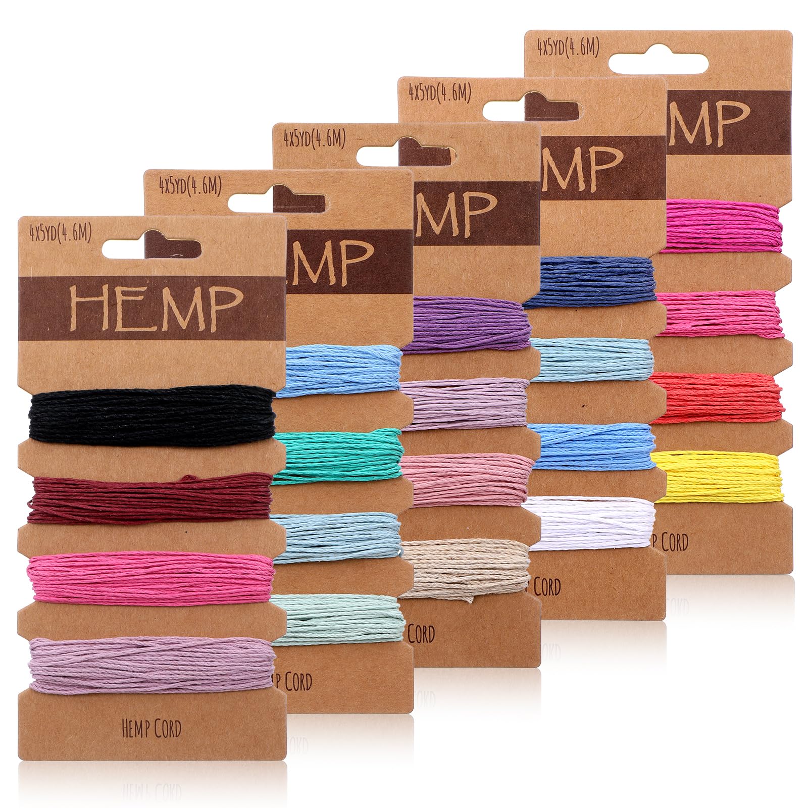 20 Colors 20 Yards Thread Cord for Jewelry Making, Multi-Color Natural Flax String for Bracelet Macrame Twine Bright Cord Rope String for Scrapbooking, DIY Handmade Craft Keychains Making Accessories
