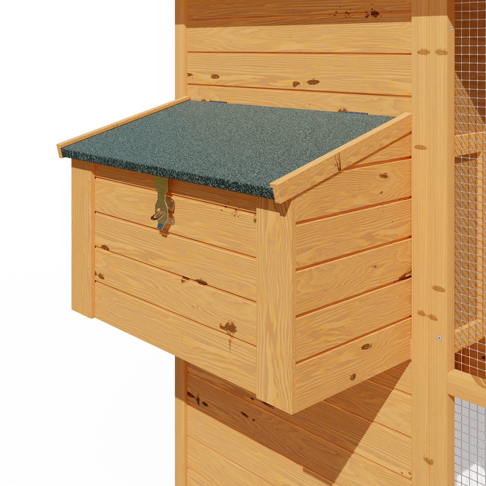 Cadoca Gallinero de Madera 2 Plantas 1,9x1,5m Conejera Caseta Animales Pequeños Caja de Huevos Rampa