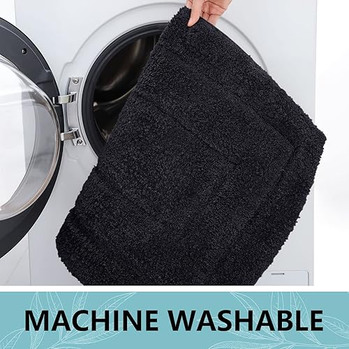 Miniatura 5 de Buganda Tapetes de baño, 30 x 20 pulgadas, de microfibra suave y absorbente, antideslizante, lanudo y lavable a máquina, para suelo de baño, bañera