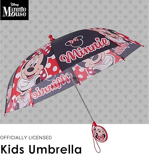 Miniatura 8 de Disney Paraguas para niños FrozenPrincessMinnie Mouse para niños pequeños y niñas pequeñas para niños de 3 a 6 años Frosten, Minnie Mouse,