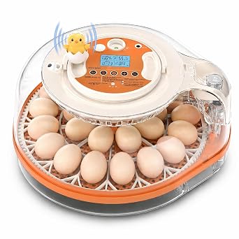 26 Egg Incubators for Hatching Eggs with Smart AI Voice Broadcasting & Two Interchangeable Egg Trays - Auto Turner, Temp/Humidity Control, Egg Candler for Chicken Duck Quail