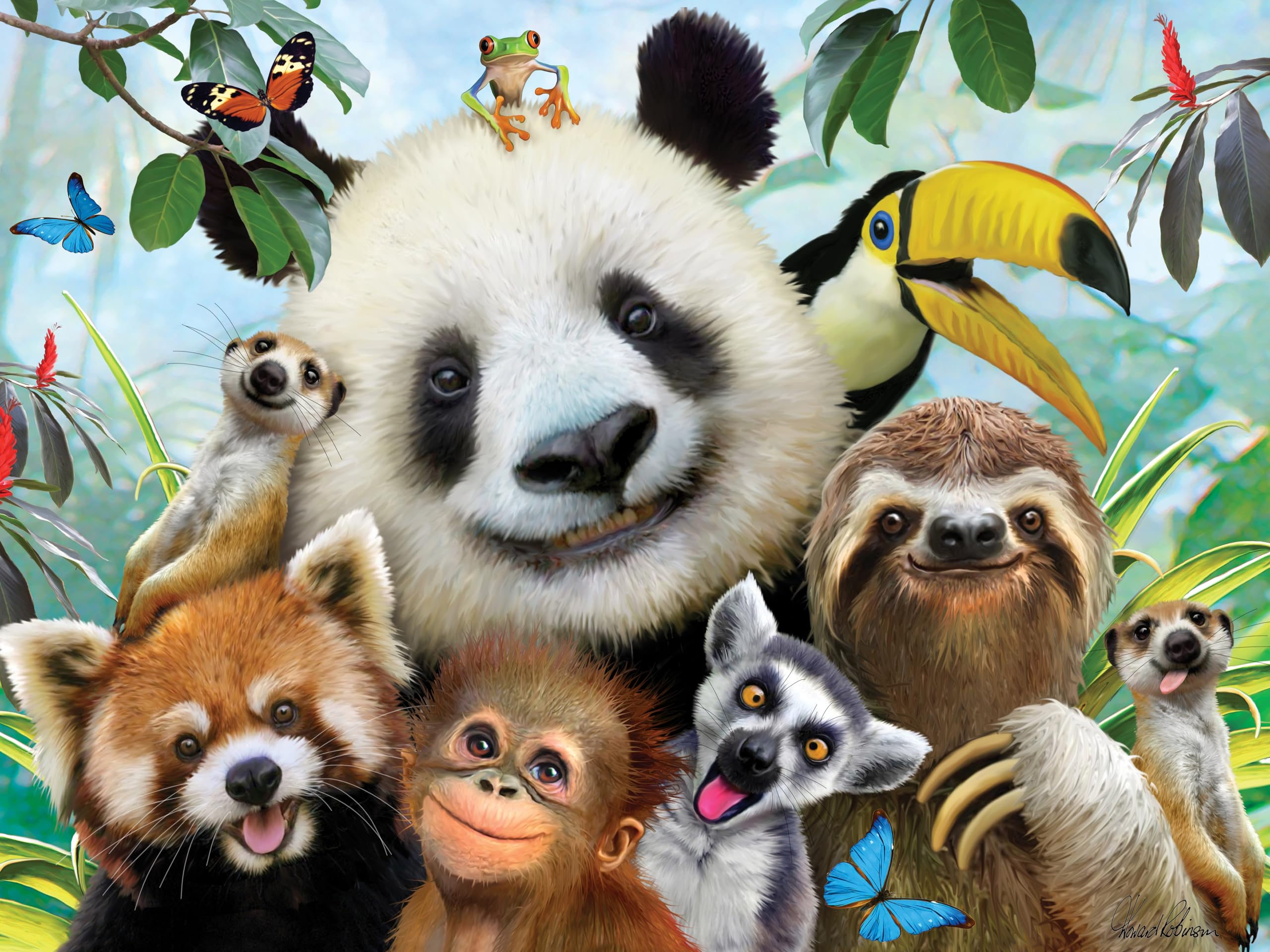 Prime 3D | Selfies Howard Robinson | Zoo | 500 Piece 3D Jigsaw Puzzle for Adults & Kids | Finished Size 24" x 18" | Challenging & Fun for Adults, Kids & Families | Immersive 3D Lenticular Effect