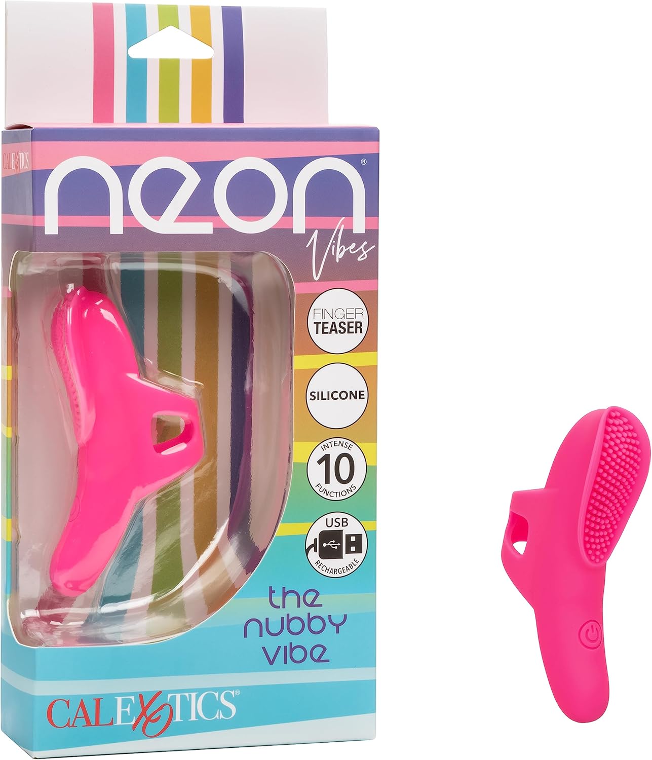 CalExotics Neon Vibes The Nubby Vibe Finger Virator for Women - SE-4403-07-3