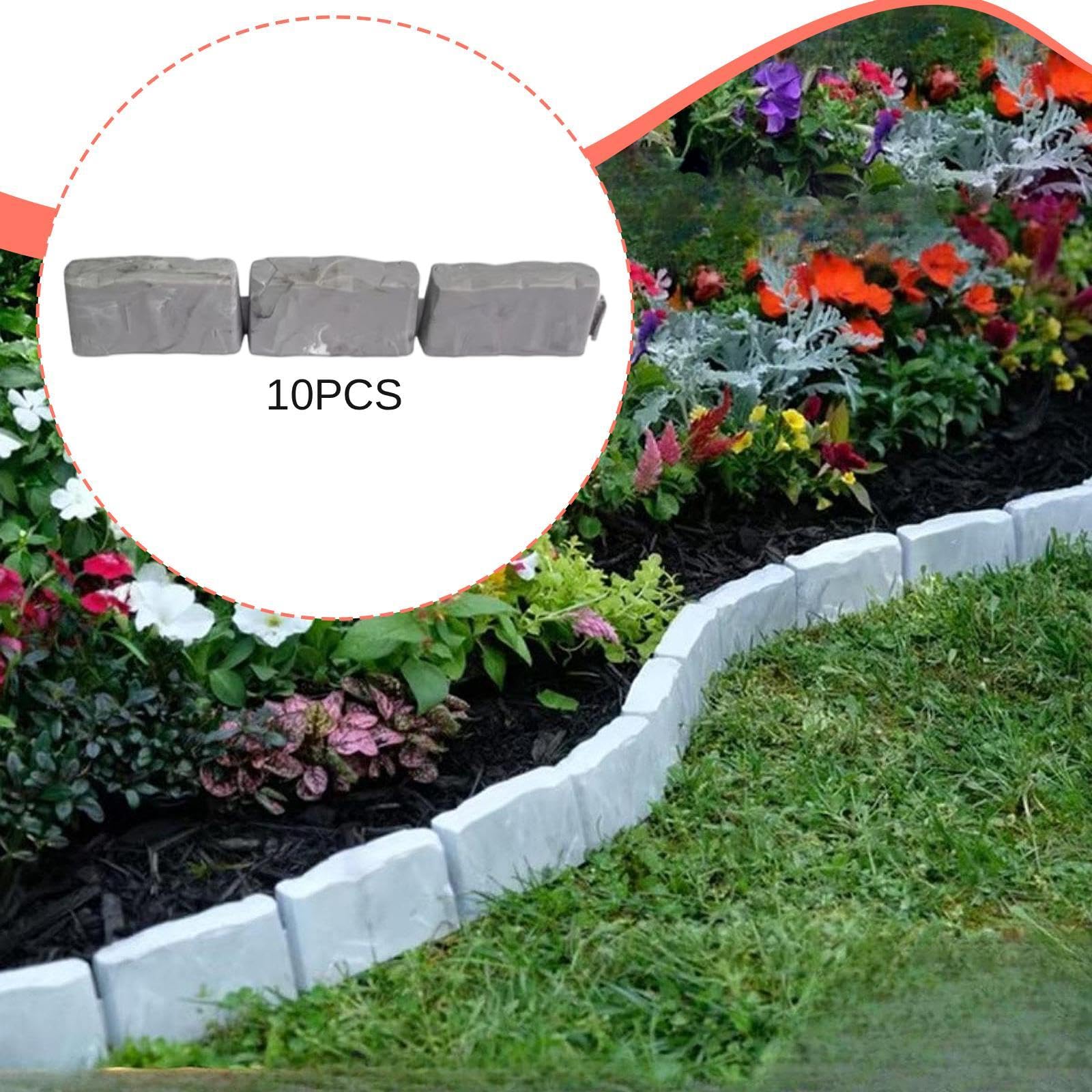 Fenteer 10x Bordillos para Jardines y paisajismo, Bordes Repuesto, Regalos, fácil instalación, Accesorios para