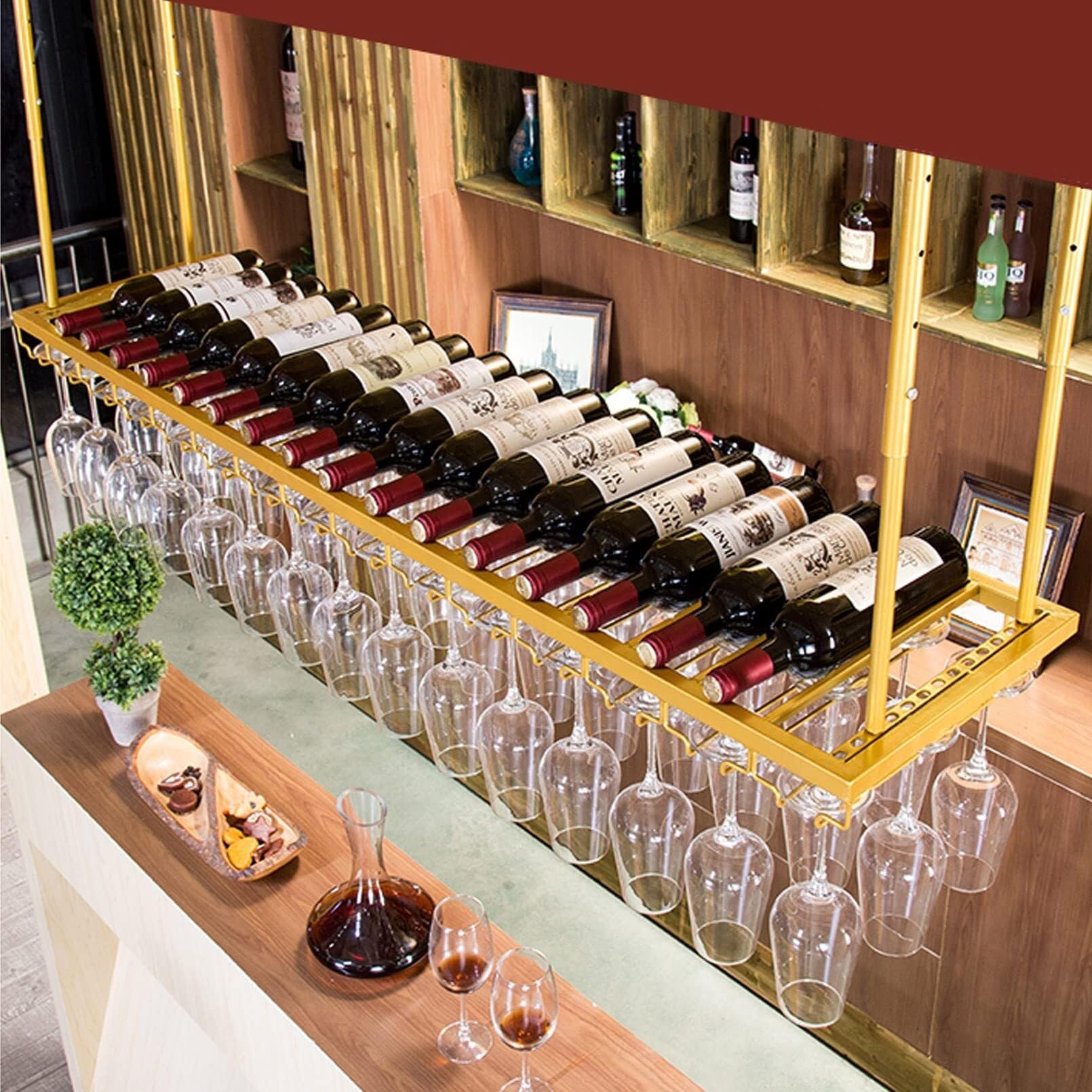 Casier à vin inversé réglable en fer : fini le désordre sur le bar