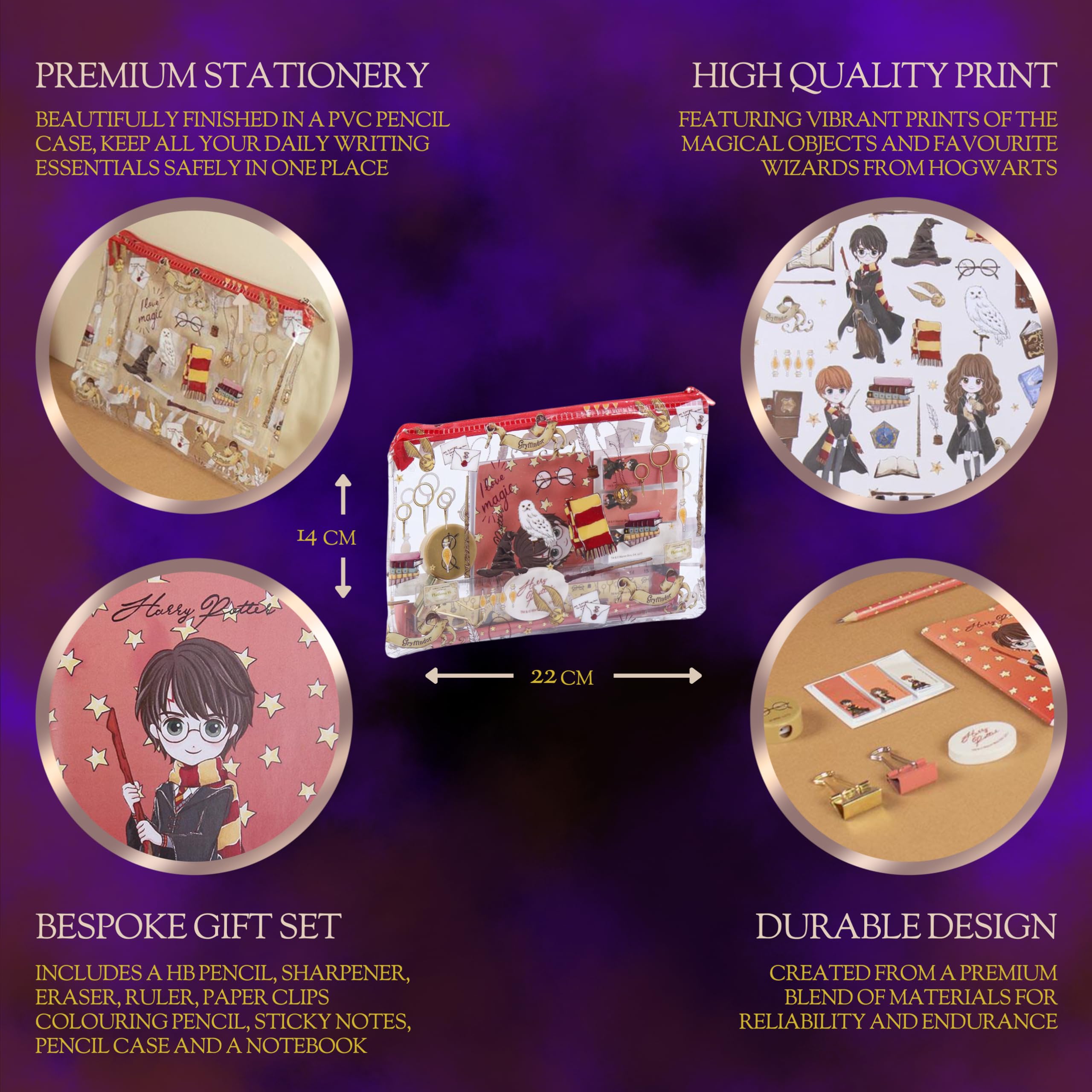 Set Cancelleria Harry Potter - Astuccio, Matite, Taccuino A6, Gomma, Ideale Regalo - Foto 9