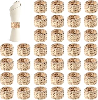 Woven Napkin Rings Set of 36, Rustic Napkin Rings Farmhouse Table Decor ...