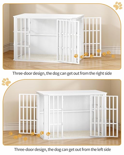 Foto 8 de 8 de Hzuaneri Jaula para Perros Tipo Mueble, Casa para Mascotas con 3 Puerta, Jaula Madera, 75 x 120 x 81 cm, XXL