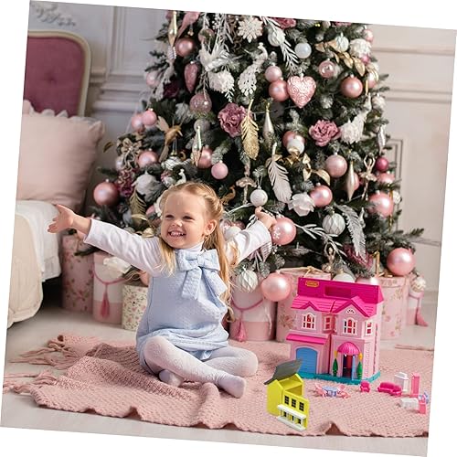 Miniatura 2 de ibasenice 5 unids casa de campo en miniatura Putz Casas Navidad miniatura modelo de casa de madera modelo ornamento manualidades papel maché casa