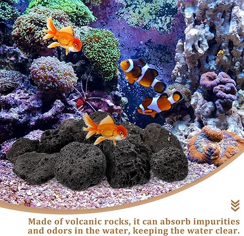 Miniatura 6 de IMIKEYA Piedras de lava negras, 1 paquete de piedras de lava naturales, rocas decorativas para paisajismo, rocas volcánicas para cuencos de fuego,