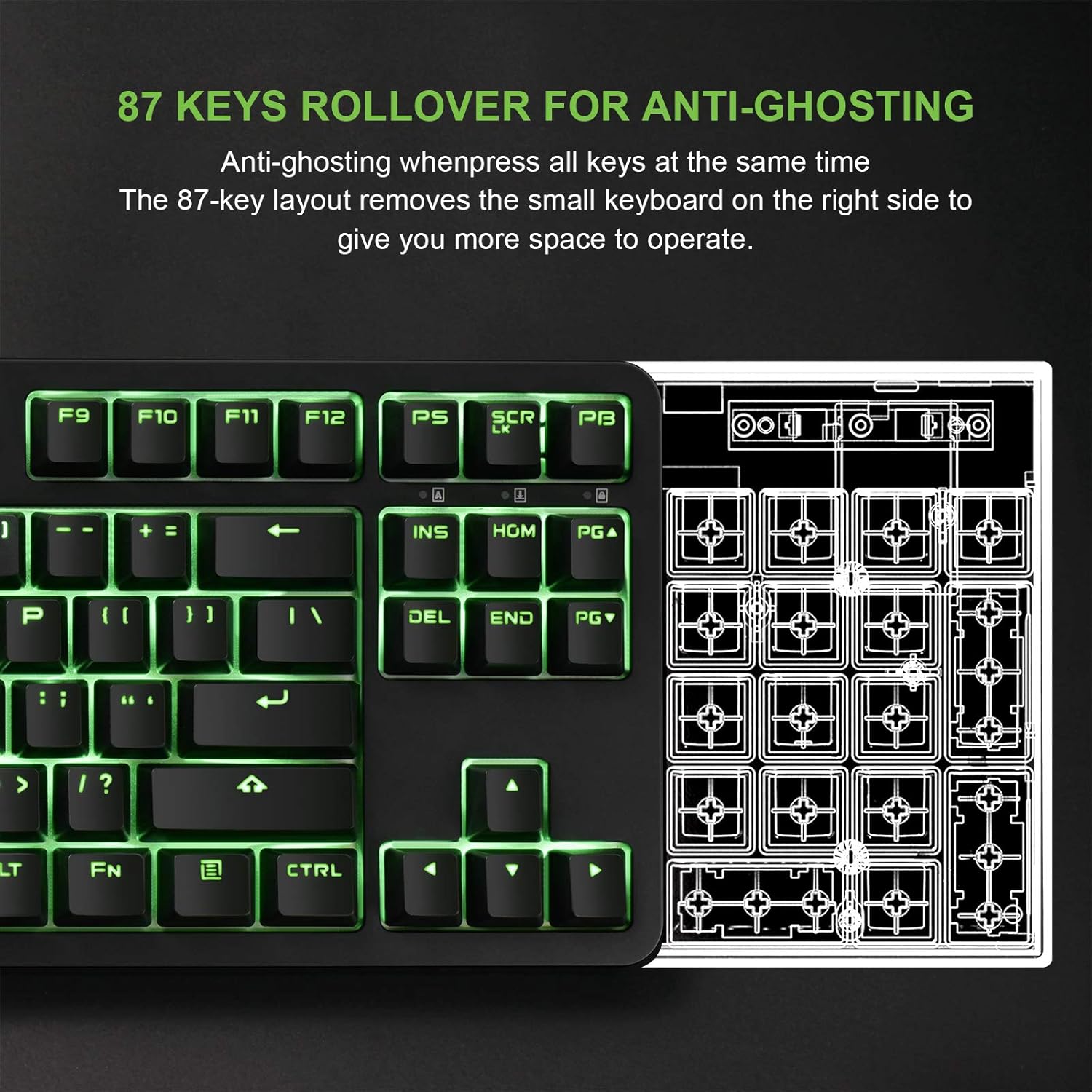 Best Review Fuhlen G87S TKL Mechanical Gaming Keyboard, 87 Keys Wired Keyboard with Green Backlit PBT Keycaps, Cherry MX Blue Switch (Black) Exclusive Discount 70% Price Fuhlen G87S TKL Mechanical Gaming Keyboard, 87 Keys Wired Keyboard with Green Backlit PBT Keycaps, Cherry MX Blue Switch (Black)