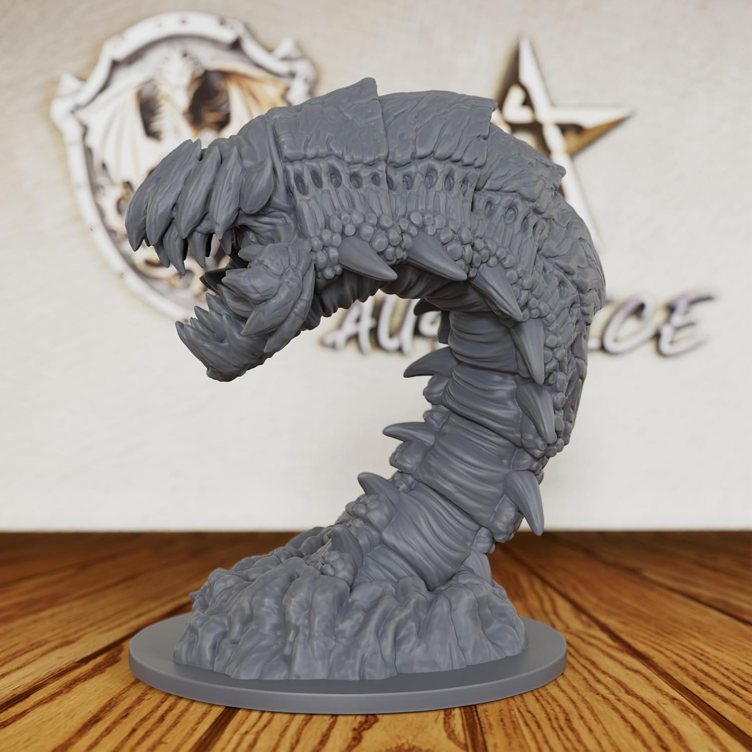 AUSPDICE Purple Worm Monster Figure – Unpainted Tabletop RPG Miniature for DND, Warhammer, Miniature Game & Fantasy Role-Playing Fans-AS151