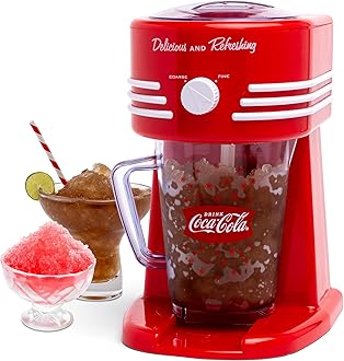 Nostalgia Coca-Cola 40-Ounce Frozen Beverage Station, Perfect for Slush Drinks, Snow Cones, Margaritas, Daiquiris, Stainless Steel Blades, Cord Storage, Red