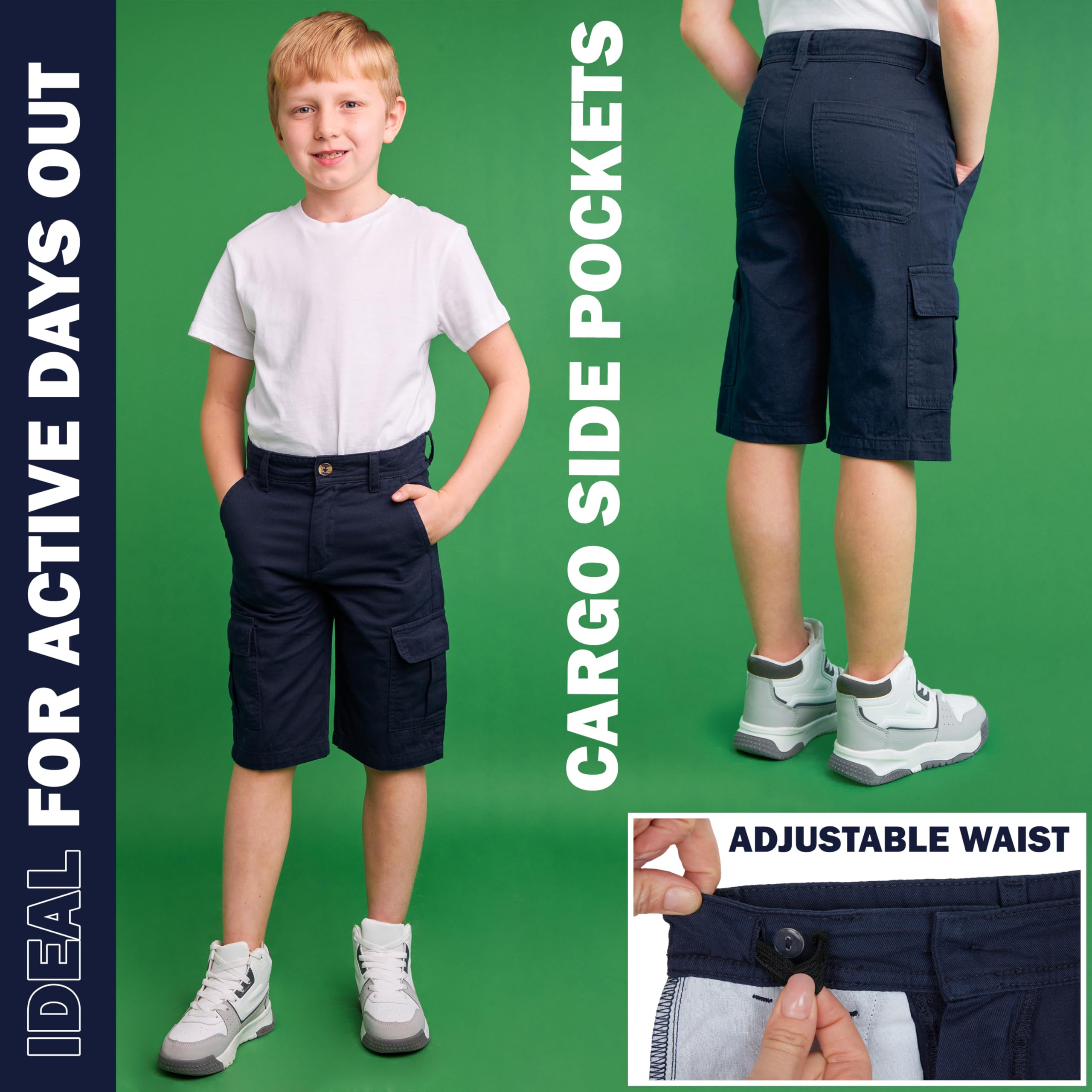CityComfort Pantalón Corto de Carga con Bolsillos, para Niño