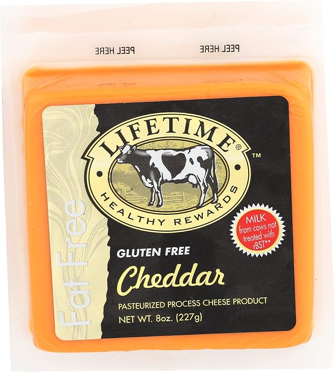 LIFETIME CHEESE Fat Free Cheddar Cheese, 8 OZ Grocery
