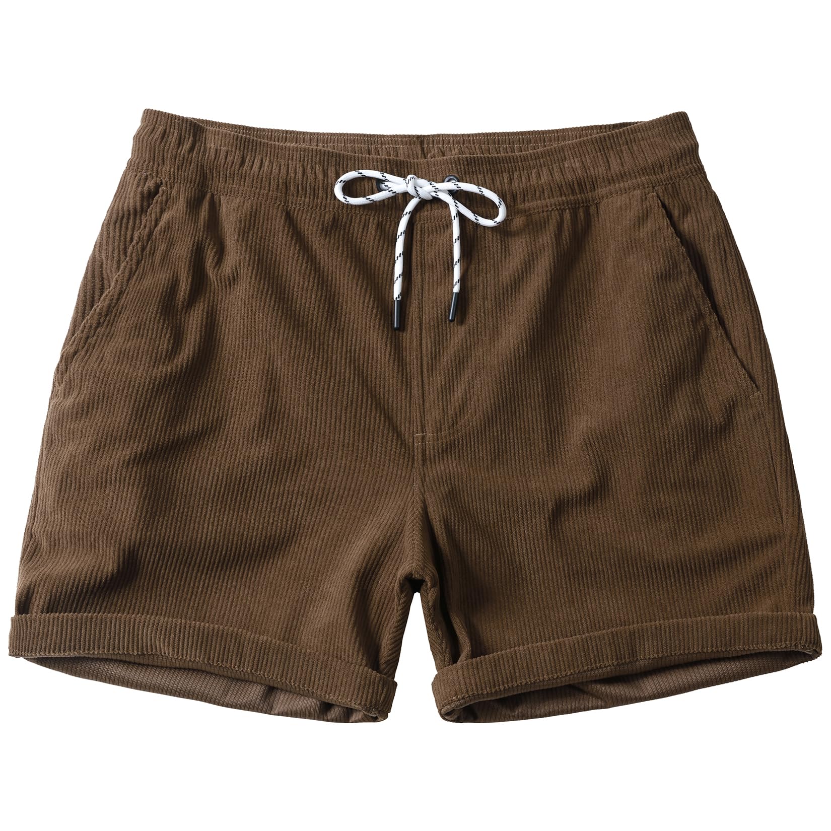 Photo 1 of JOTOOK Men's Corduroy Casual Shorts Brown Coffee L