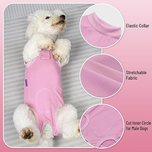 Miniatura 6 de cyeollo Traje de recuperación de cirugía para perros, gatos, suave, transpirable, para después de la esterilización, esterilizador, antilameduras