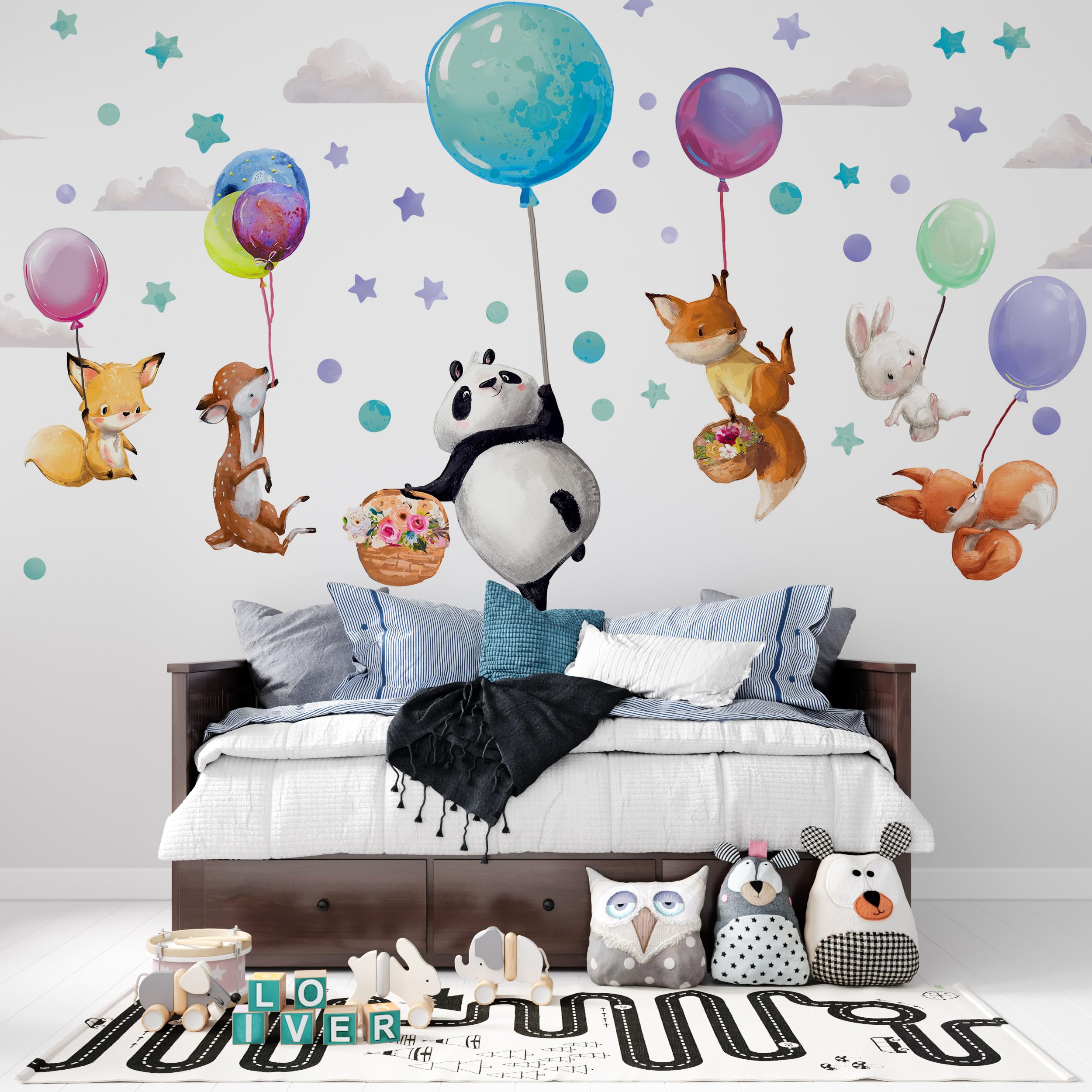 Cadeau de naissance original avec ces grands stickers muraux animaux
