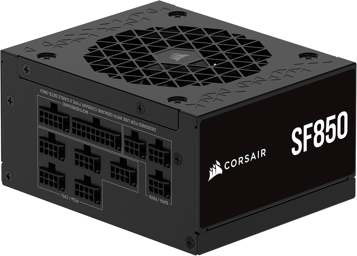 CORSAIR SF850 (2024) Fully Modular Low Noise 80 PLUS Platinum ATX Power Supply - ATX 3.1 Compatible - PCIe 5.1 Capable - SFX to ATX Mount Included - Black
