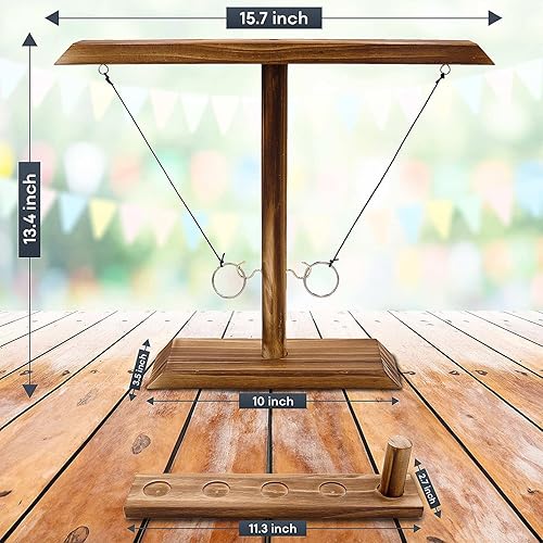 Miniatura 2 de Juego de gancho y anillo, juego de mesa, juegos de patio, juegos familiares de lanzamiento de anillos, tiro de fiesta, interactivo y de mesa, con