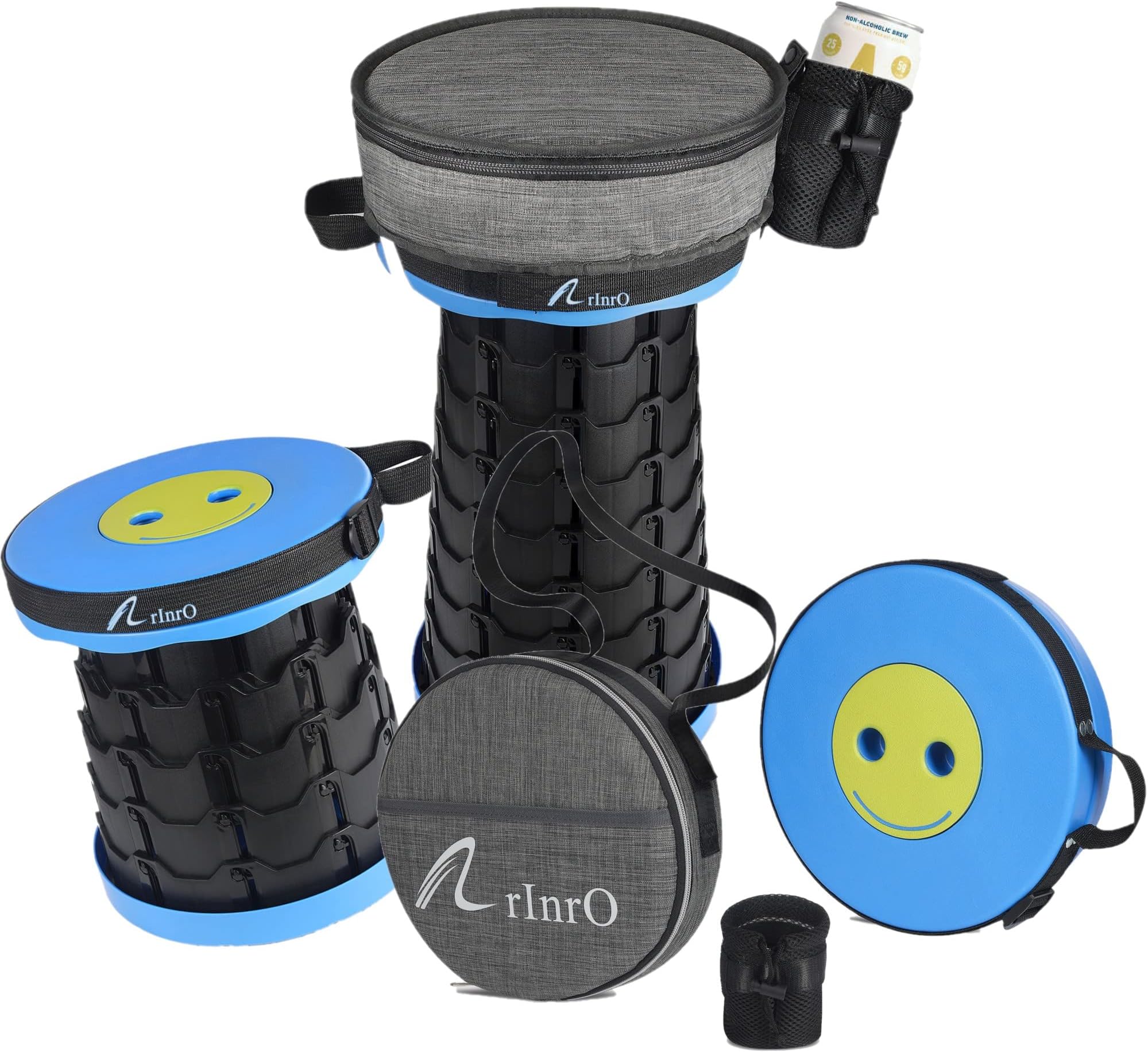 2023 Upgraded Retractable Folding Stool, Portable Telescoping Collapsible Stools Which is Lightweight,Sturdy and Easy to Carry Telescopic Stool for Camping, Fishing, Travel, Hiking, Outdoor (Blue)