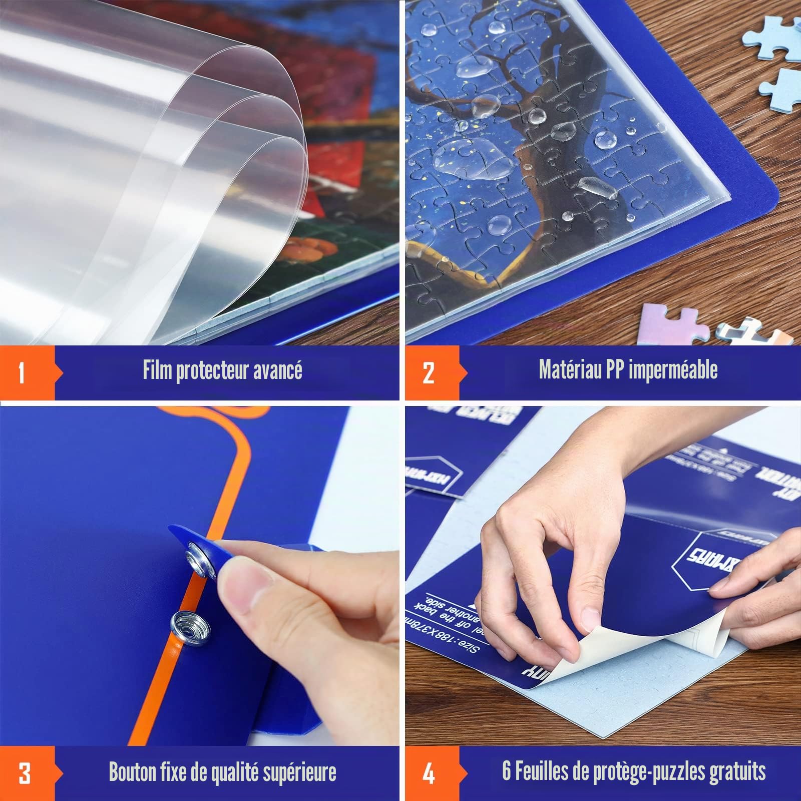 HXMARS Classeur de Rangement pour 1000 pièces, Organiseur Portable avec 20 Poches, Accessoire de Protection pour Casse-tête