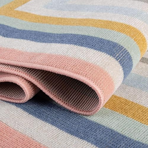 Miniatura 4 de Unique Loom Lotus Collection - Alfombra de área - Guyana (7 pies 10 pulgadas, cuadrada, azulazul claro)