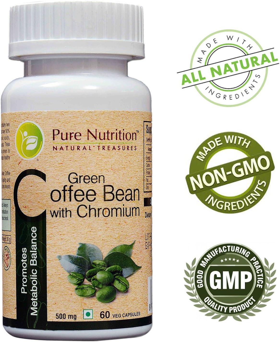 Micro 100 Tools Green Coffee Bean with Chromium (Promotes Metabolic Balance) - 60 Capsules