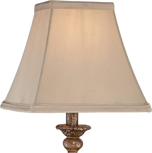 Miniatura 3 de Regency Hill Alzano - Lámpara de mesa rústica tradicional estilo cabaña de 18 pulgadas de alto, envejecida, bronce claro, marrón, cuadrada,