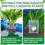 2026 Latest Upgraded Aquarium Plant Holder Adjustable Height with Extendable Hook and Suction Cup for Fish Tank Aquaponic Plant Cultivation and Aquascape Accessories Decorations (4 Pack) Transparent