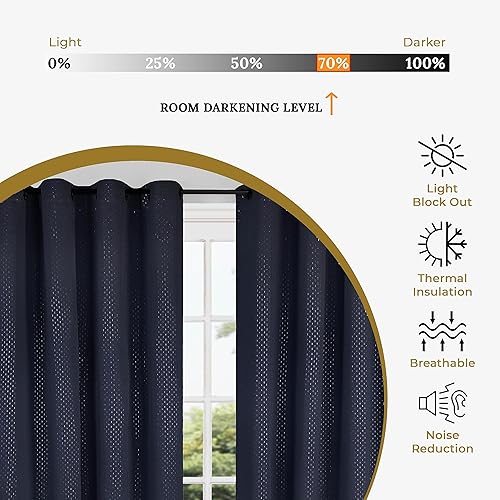 Miniatura 2 de BNM - Paneles de cortinas opacas para oscurecer la habitación con bolsillo para barra, cortinas perfectas para ventanas de cocina, dormitorio o sala