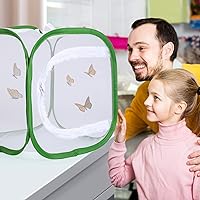 Vista 6 de RESTCLOUD Jaula de insectos con diseño de mariposas pequeñas, con 6 paneles de malla, 30,5 x 12.0 x 12.0 x 12.0 in de alto