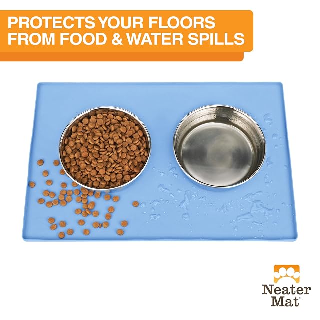 Foto 2 de 8 de Neater Pet Brands Neater Mat - Tapete de Silicona Impermeable para Cuencos para Mascotas, Protege los Suelos…