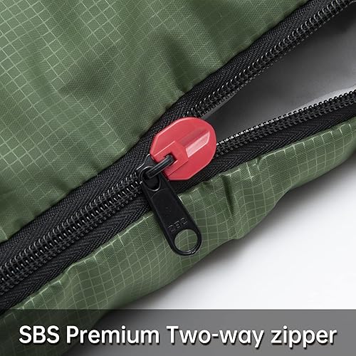 Miniatura 5 de BISINNA Saco de dormir de invierno de 0 grados (480GSM) para adultos, saco de dormir para acampar en clima frío, cómodo, cálido, portátil, con