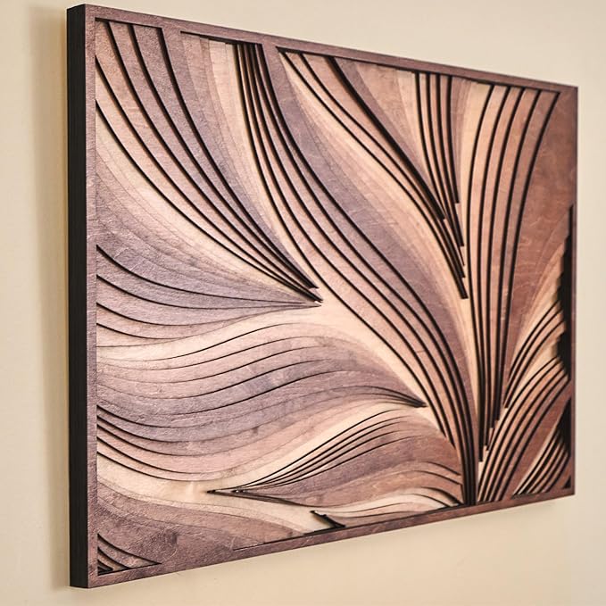 Amazon.com: NEODECO Parametric Wood Wall Art, 3D Acoustic Wall Panel of ...